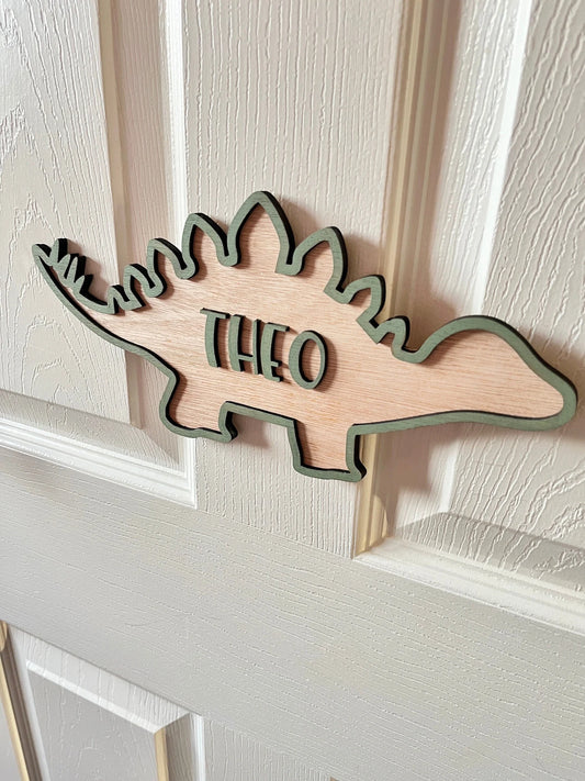 Dinosaur door sign Personalised name letter dinosaur nursery name sign boys bedroom custom dinosaur decoration gift for dinosaur lover gift