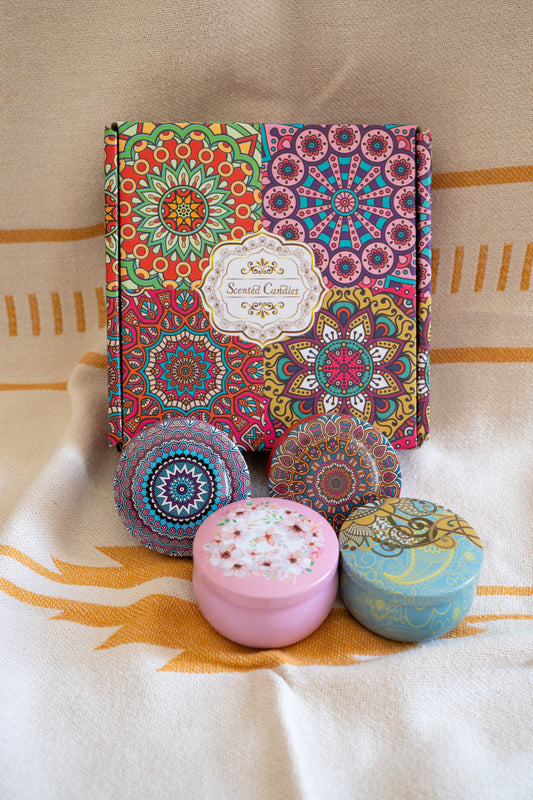 Scented Candles with Lids (Box of 4)